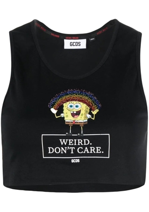 GCDS graphic-print cropped vest - Black