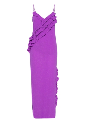 TWINSET ruffle-detail coupé maxi dress - Purple