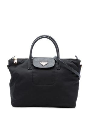 Prada Pre-Owned 2013-2025 Saffiano Trimmed Tessuto satchel - Black