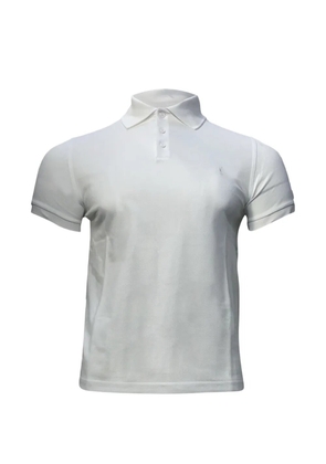 Saint Laurent Pre-Owned embroidered-logo cotton polo shirt - White