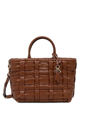 GUESS USA Marion woven top handle tote bag - Brown