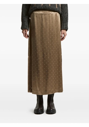 Peserico satin-dot midi skirt - Brown