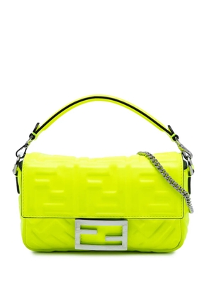 Fendi Pre-Owned 2010-2025 Mini Zucca Embossed Leather Baguette satchel - Yellow