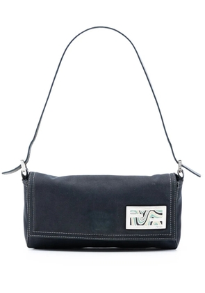 Fendi Pre-Owned 2000-2010 Canvas FF Marble Baguette shoulder bag - Blue