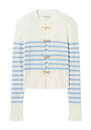 Claudie Pierlot striped bow-embellishment top - White