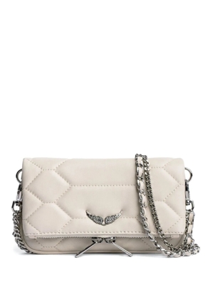 Zadig&Voltaire Rock Nano quilted clutch bag - White