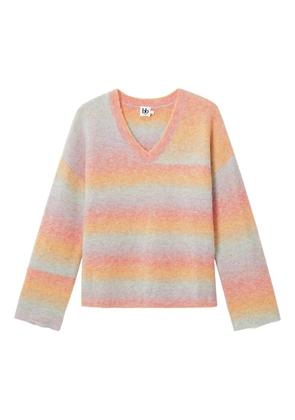b+ab striped V-neck sweater - Pink