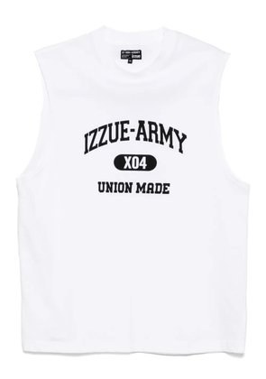 izzue logo-print vest - White