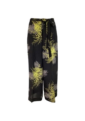 Valentino Garavani Pre-Owned printed crepe wide-leg trousers - Black