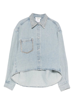 SANDRO rhinestone-embellished asymmetric shirt - Blue
