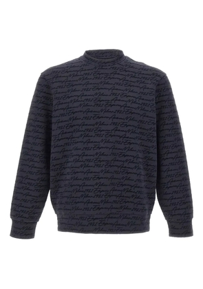Emporio Armani flock-print crew-neck sweatshirt - Blue