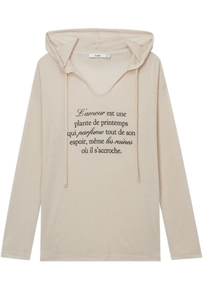 b+ab slogan-print hoodie - Neutrals