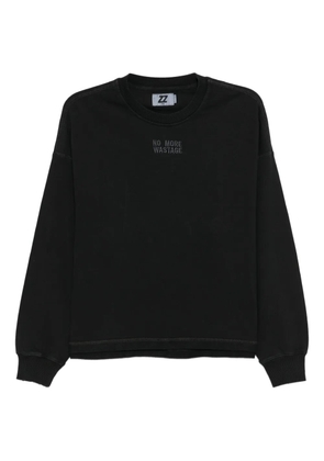 izzue embroidered long-sleeved sweatshirt - Black