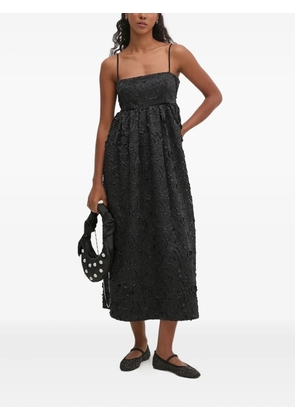 Stine Goya rose-embellished midi dress - Black