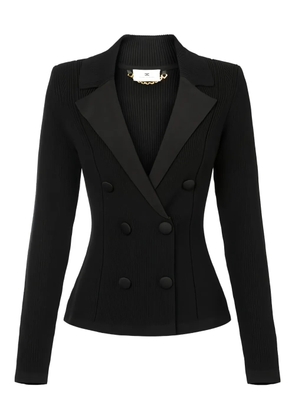 Elisabetta Franchi double-breasted lapels knit jacket - Black
