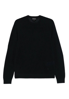 Emporio Armani textured round-neck sweater - Blue