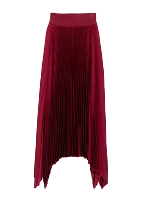 JOSEPH pleated asymmetric-hem skirt - Red