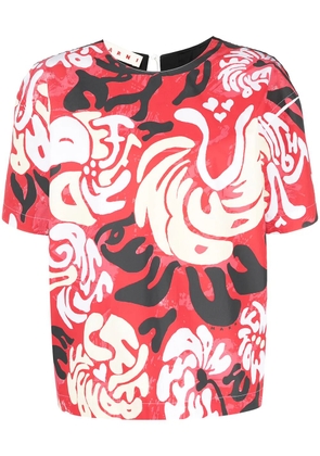 Marni graphic print short sleeve blouse - Red