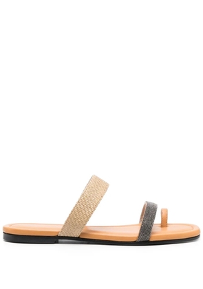 Fabiana Filippi 15mm open-toe leather slides - Neutrals