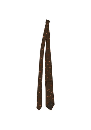Ermenegildo Zegna Vintage fox-print tie - Brown