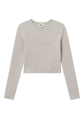 b+ab long-sleeve appliqué T-shirt - Grey