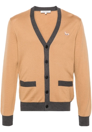 Maison Kitsuné Baby Fox-patch wool cardigan - Neutrals