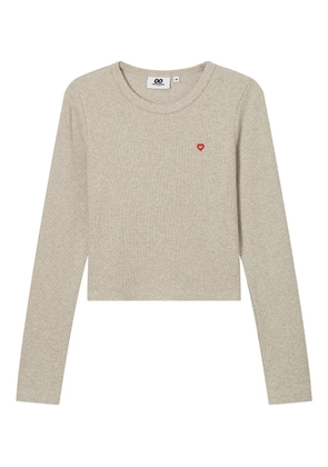 CHOCOOLATE heart-embellished ribbed T-shirt - Neutrals