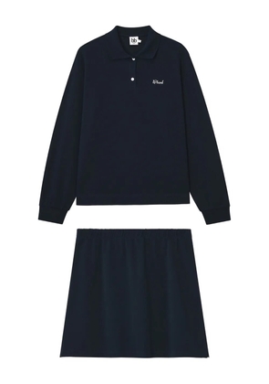 b+ab embroidered-logo cotton ensemble (set of two) - Blue