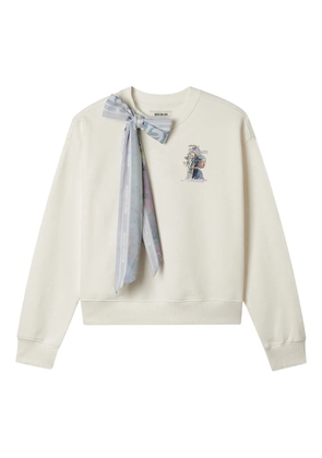 Musium Div. scarf-detail sweatshirt - White