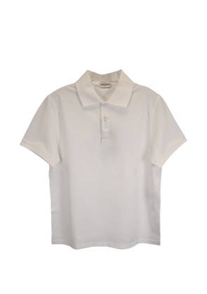 Saint Laurent Pre-Owned Cassandre cotton polo shirt - White