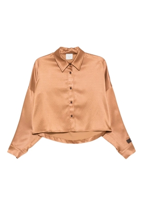 Alysi long-sleeves cropped shirt - Brown