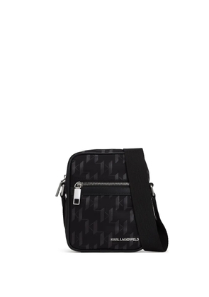 Karl Lagerfeld monogram cross body bag - Black