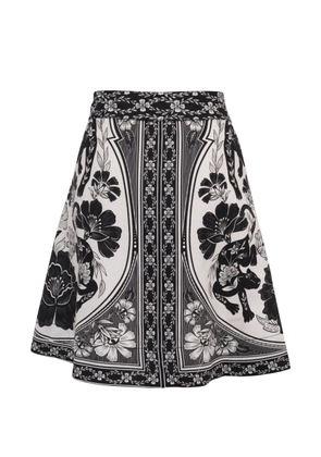 FARM Rio flower-print mini skirt - Black