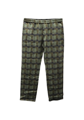 Dries Van Noten Pre-Owned check linen trousers - Green