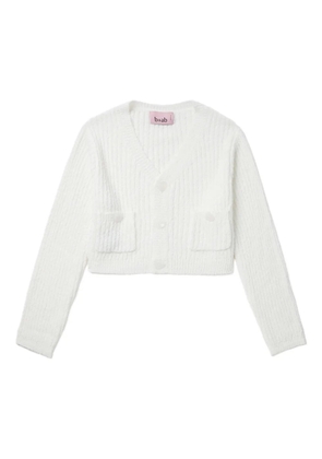 b+ab pocket-detail ribbed cardigan - White