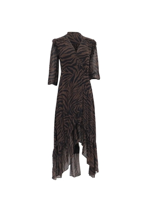 Ba&Sh zebra-print wrap maxi dress - Brown