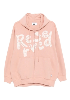 izzue embroidered hoodie - Pink