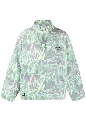 Martine Rose grass-print fleece-texture sweatshirt - Green