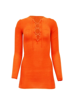 GANNI lace-Up long-sleeve top - Orange