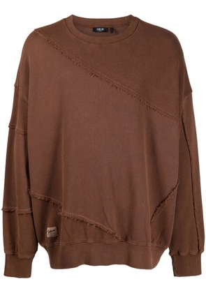 FIVE CM embroidered patchwork sweatshirt - Brown