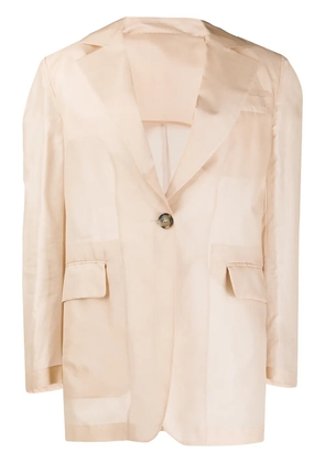 MSGM single-breasted boxy jacket - Neutrals