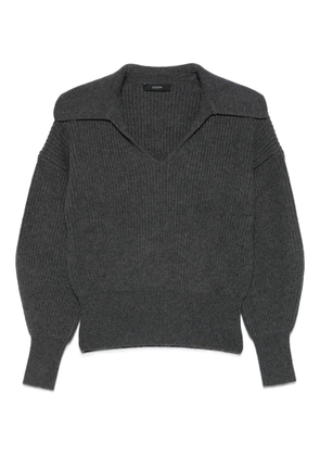 JOSEPH polo-collar ribbed sweater - Grey