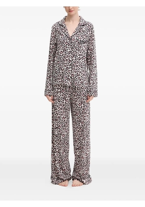 GUESS USA Sasha leopard-print piped pajamas - Neutrals
