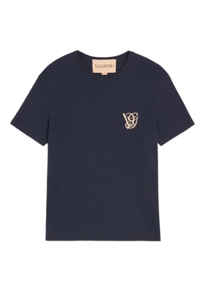 Valentino Garavani VG-patch cotton T-Shirt - Blue