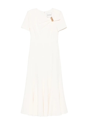 Roland Mouret pleated knot-detail midi dress - Neutrals