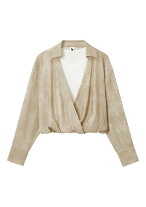 b+ab wrap-effect shirt top - Neutrals
