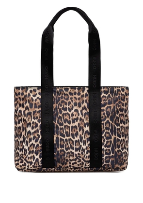HUGO leopard-print tote bag - Brown