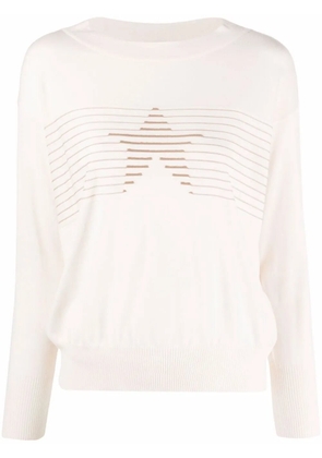 Lorena Antoniazzi striped star knit top - Neutrals