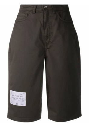 YMC logo patch denim shorts - Green