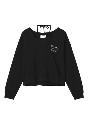 Musium Div. V-neck halterneck sweatshirt - Black